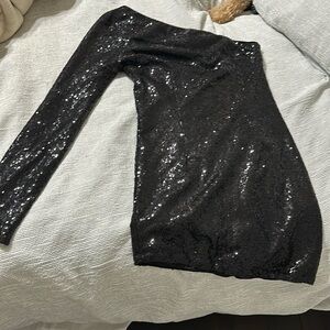 off the shoulder,black sequence,size small,Tobi